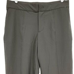 Mondetta Women Stretch Grey/Green Pant Size 8 Full Lined Elastic Waist Slim Leg